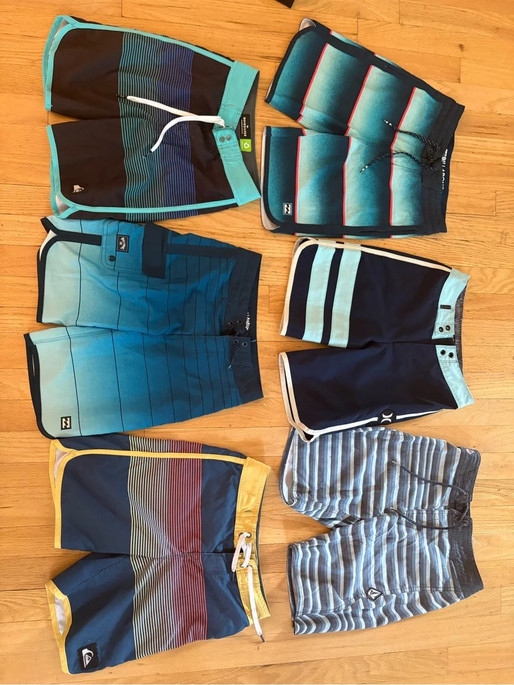 Size 22 inch board shorts / swim Lot. Volcom, Quiksilver, Billabong, Hurley